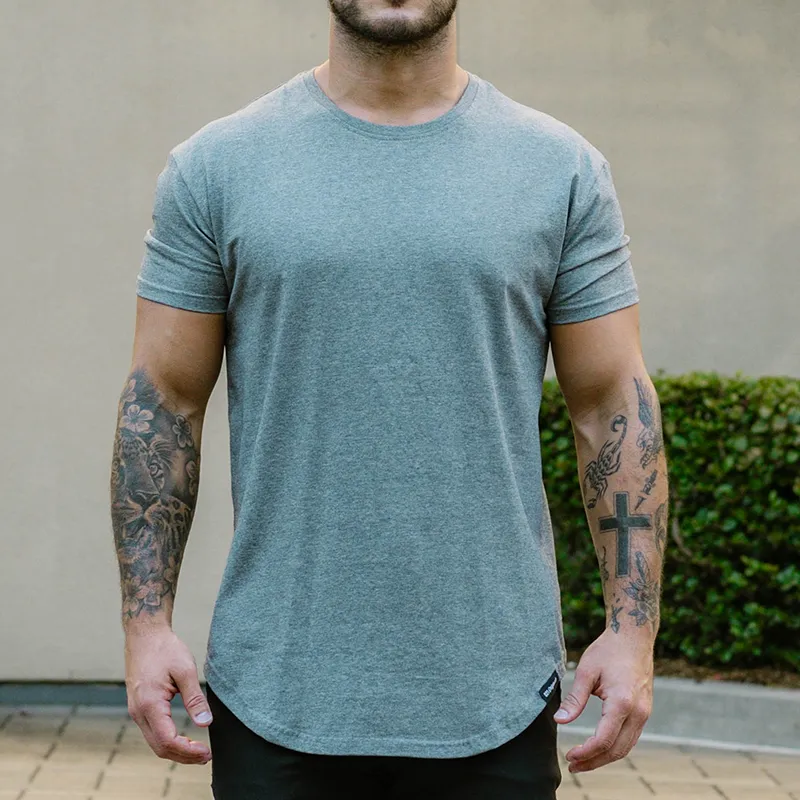 021 ESSENTIAL DROP-CUT T-SHIRT - HEATHER GREY