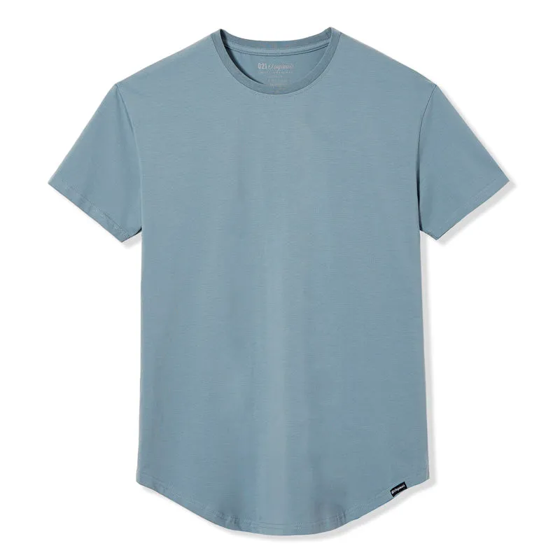 021 ESSENTIAL DROP-CUT T-SHIRT - STORM BLUE