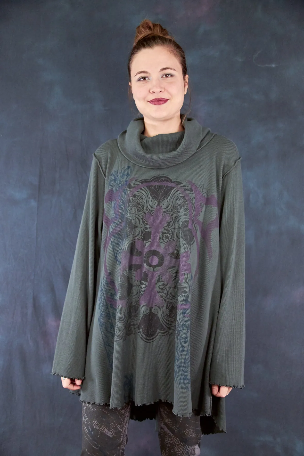 1584B Northern Lights Thermal Tunic Black Olive Drab-Printed