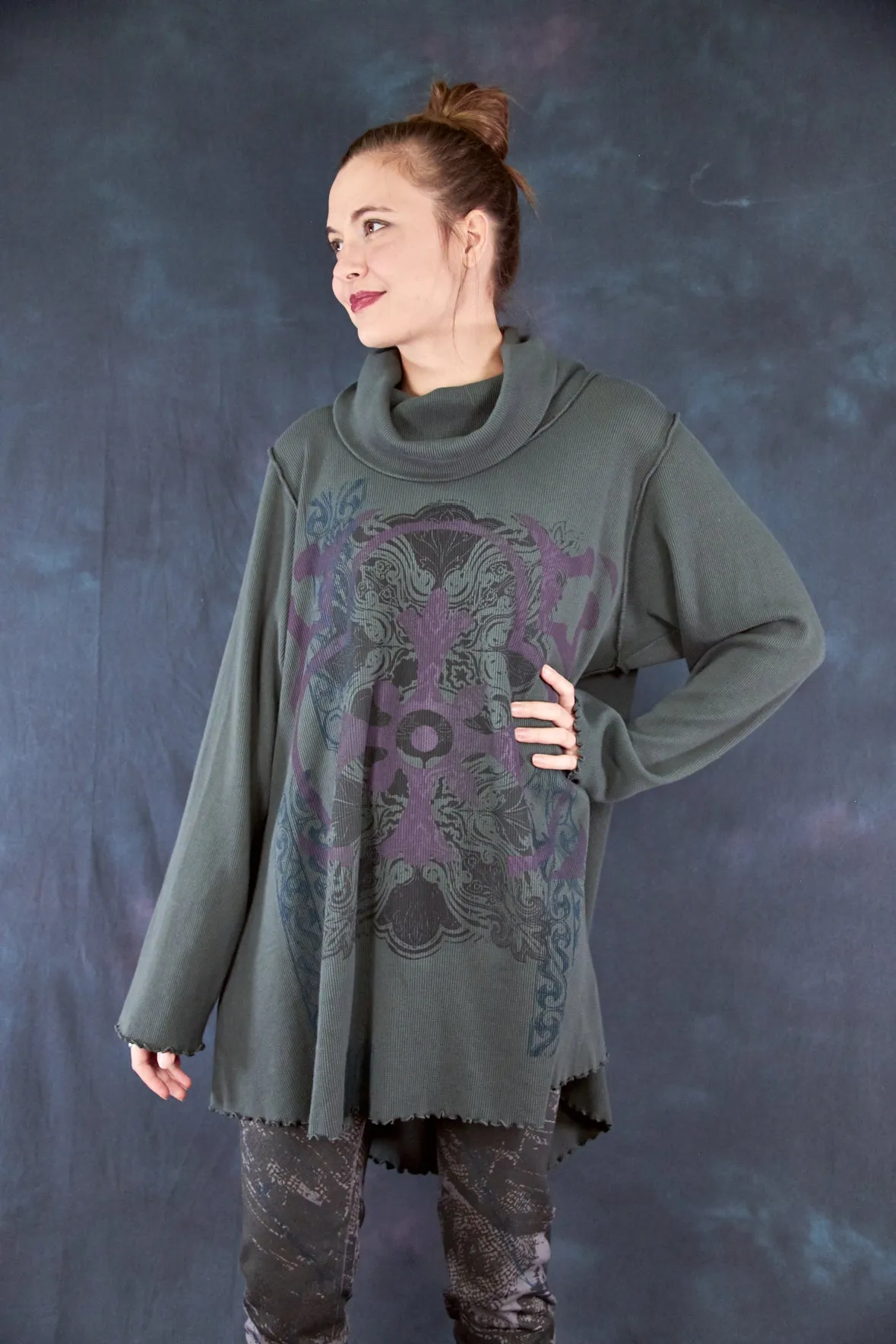 1584B Northern Lights Thermal Tunic Black Olive Drab-Printed