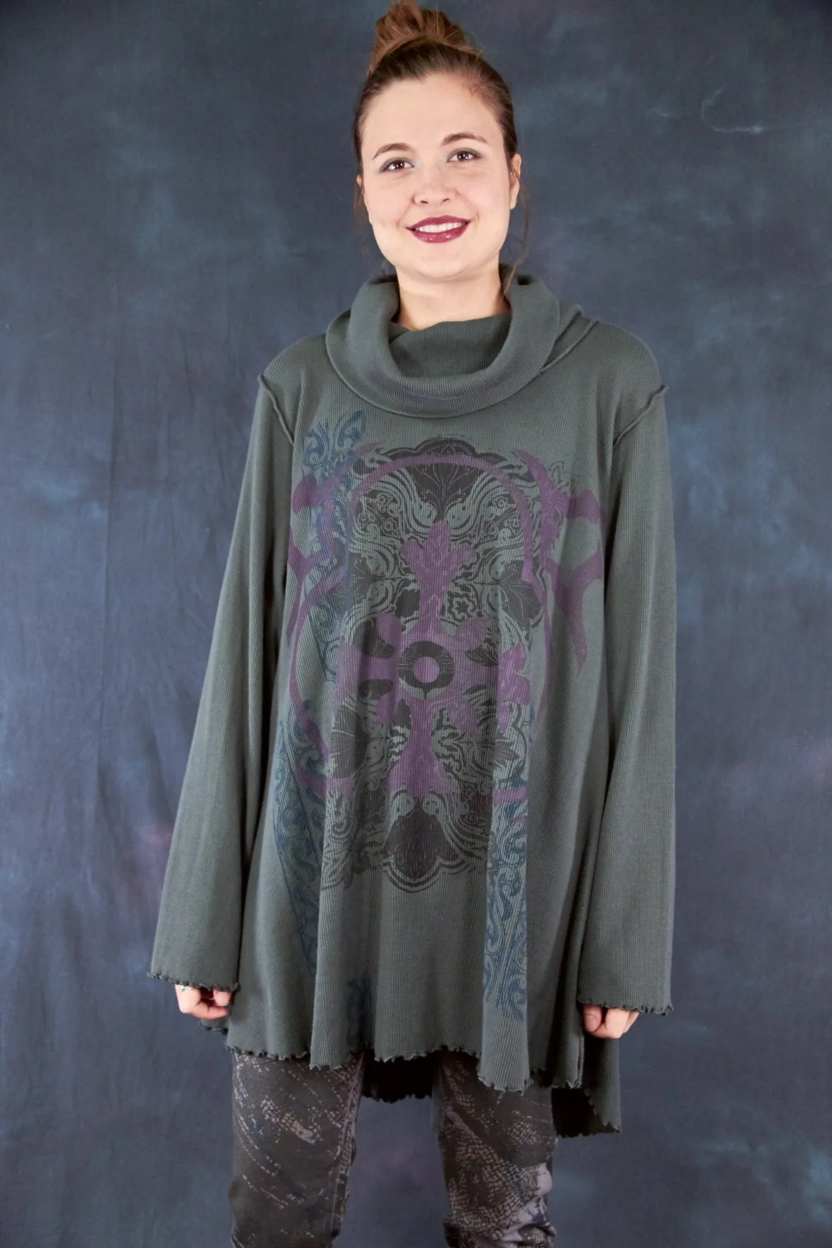 1584B Northern Lights Thermal Tunic Black Olive Drab-Printed