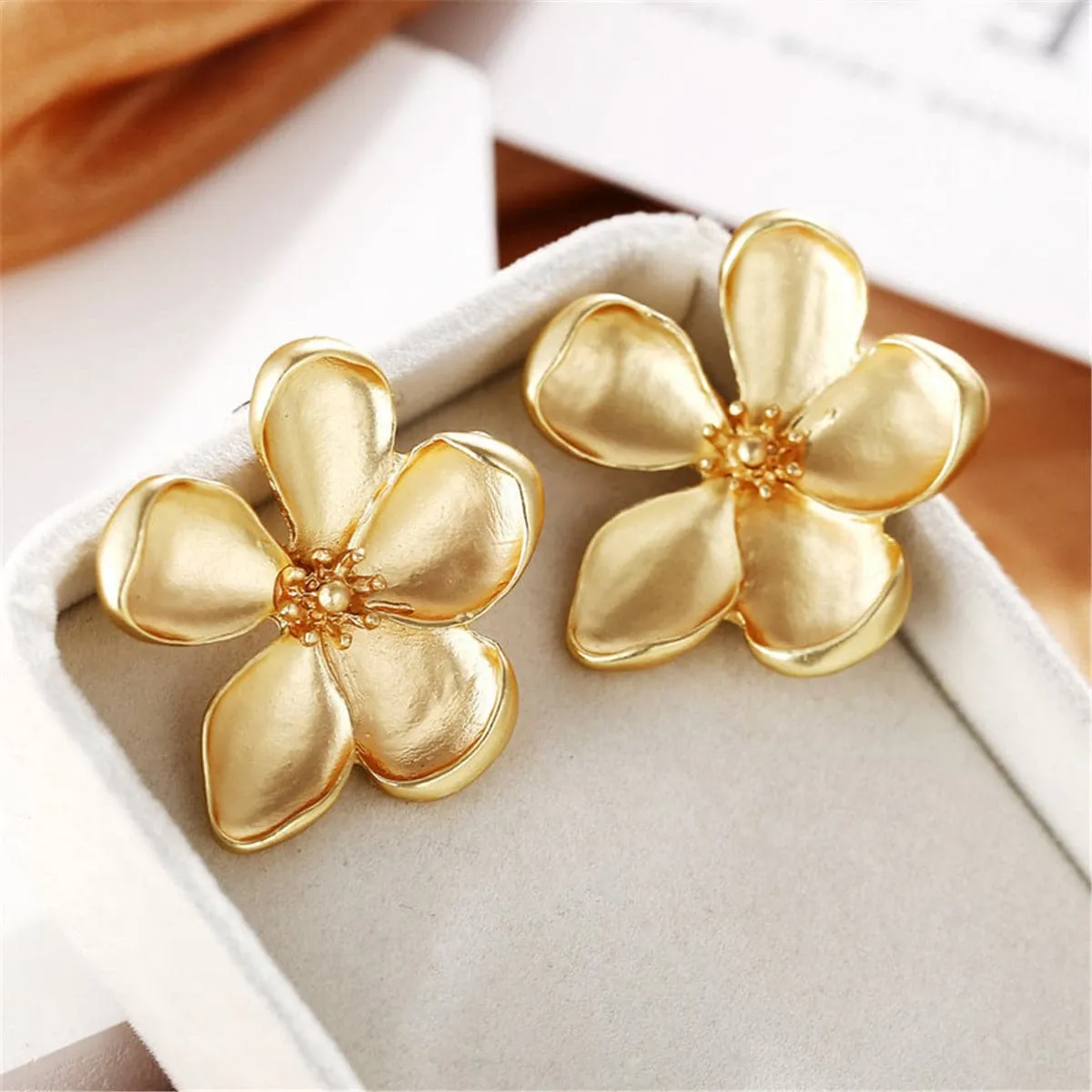 18K Gold-Plated Flower Stud Earring