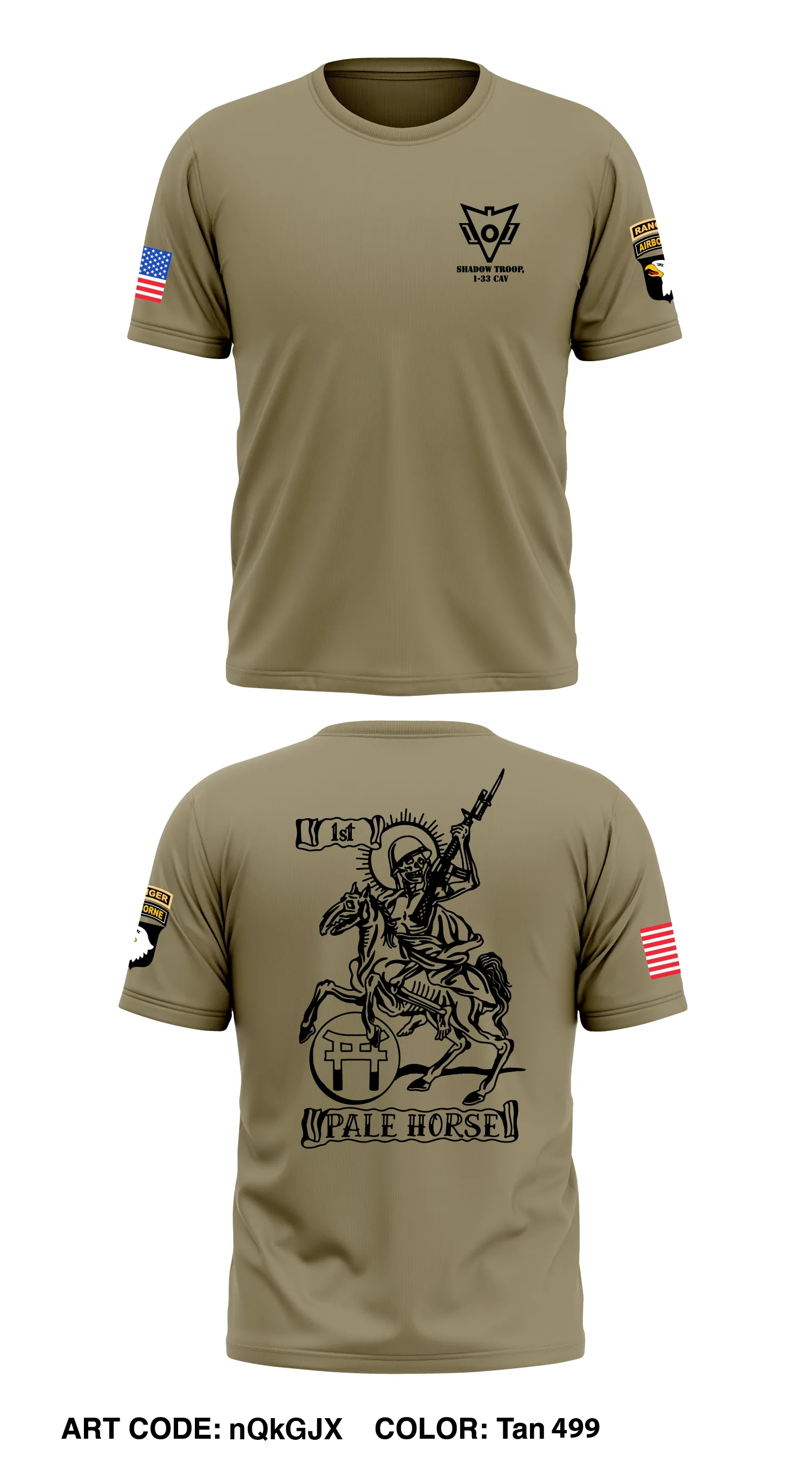 1st PLT, C Troop, 1-33 CAV Store 1 Core Men's SS Performance Tee - nQkGJX