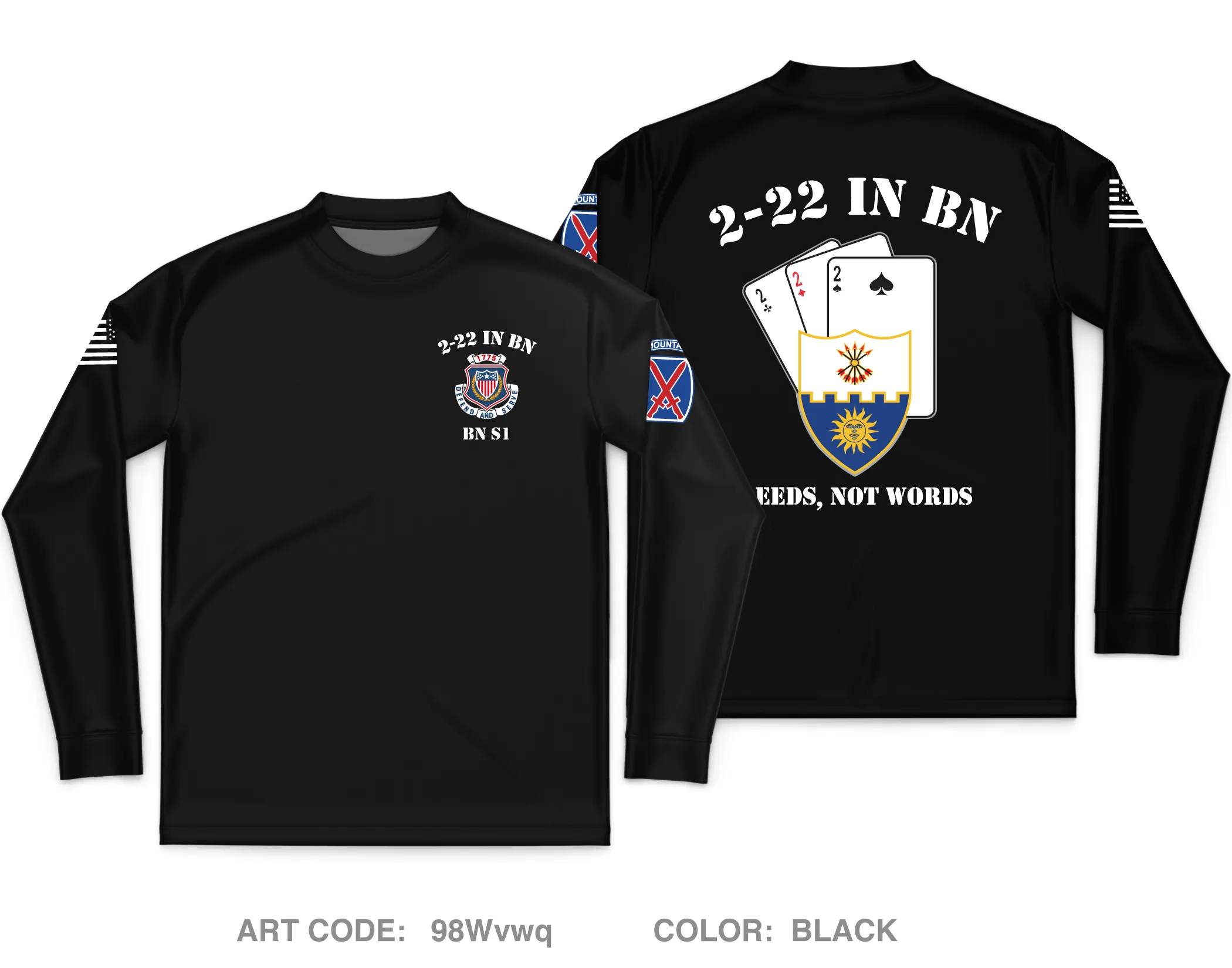 2-22 IN BN Core Men's LS Performance Tee - 98Wvwq