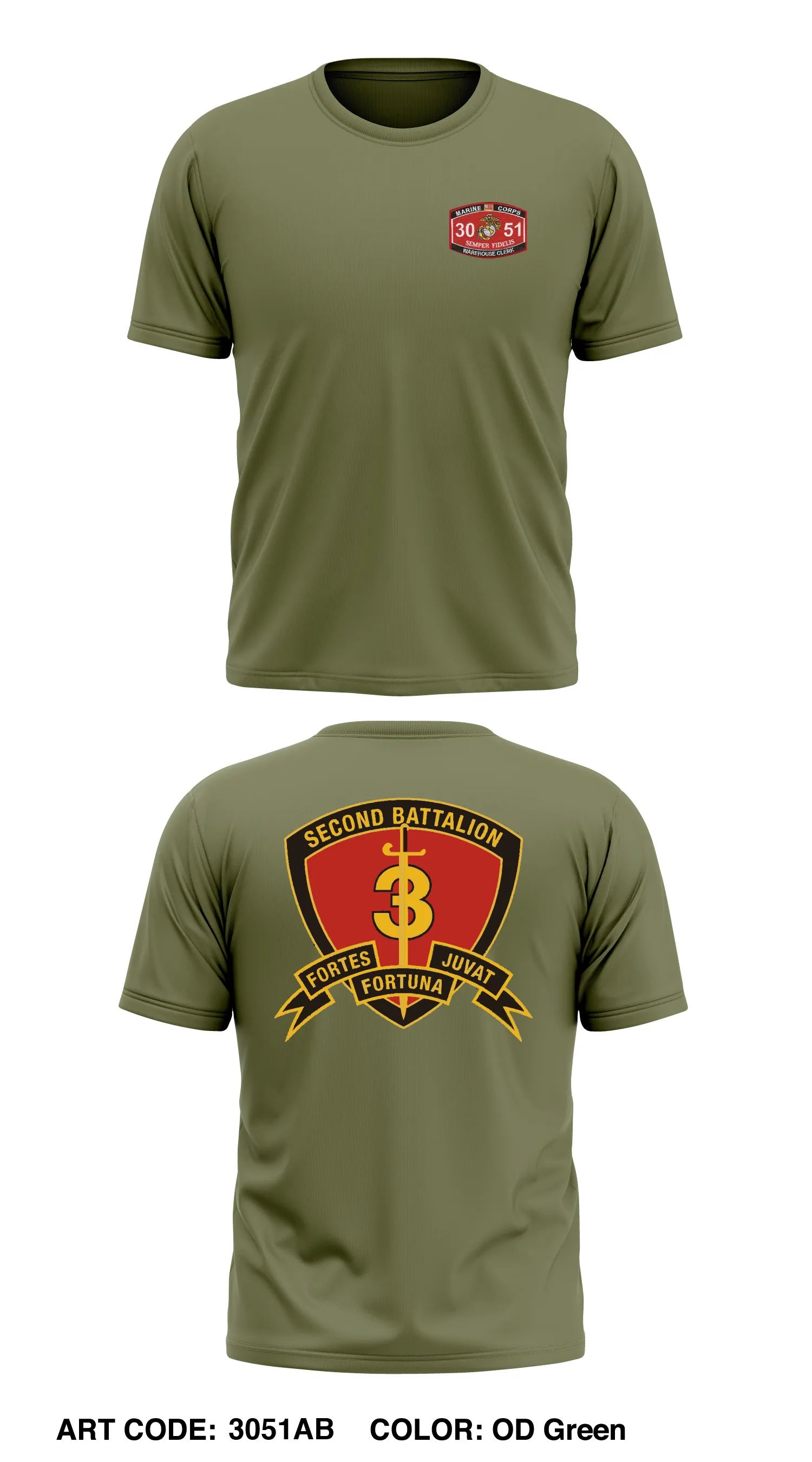 2nd battalion 3rd marines Store 1 Core Men's SS Performance Tee - 3051AB