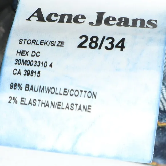 Acne Blue Jeans Women's 28/34 Near New