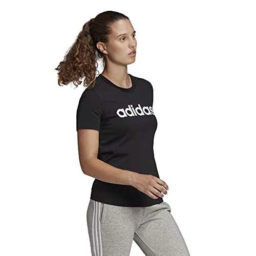 Adidas Women's Slim fit T-Shirt (DP2361_Black/White Medium)
