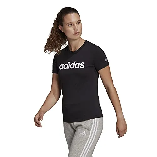 Adidas Women's Slim fit T-Shirt (DP2361_Black/White Medium)