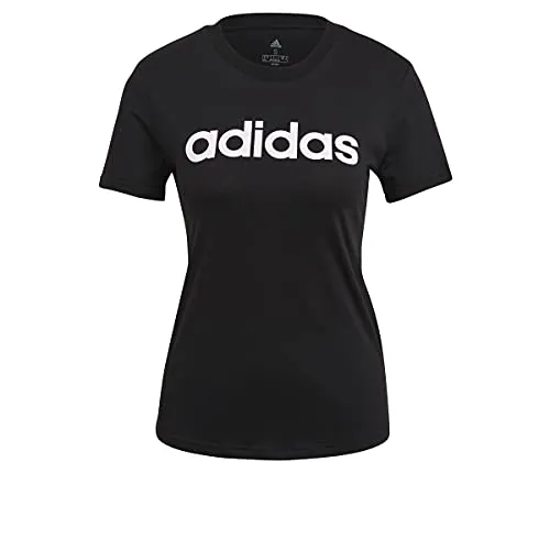 Adidas Women's Slim fit T-Shirt (DP2361_Black/White Medium)