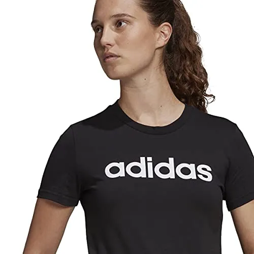 Adidas Women's Slim fit T-Shirt (DP2361_Black/White Medium)