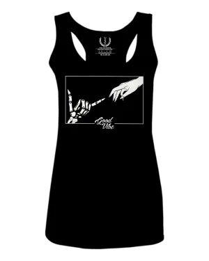 Aesthetic Good Vibe Bones Hand Shaka Cool Vintage Hipster Graphic Michelangelo Art  women's Tank Top sleeveless Racerback