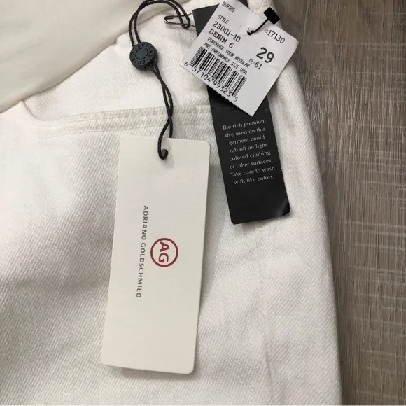 ag adriano goldschmied jeans pre-pregnancy size 29 white cigarette roll …
