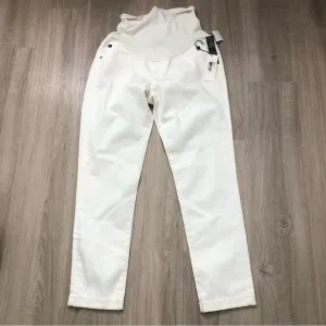 ag adriano goldschmied jeans pre-pregnancy size 29 white cigarette roll …