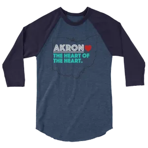 Akron Heart 3/4 Sleeve Raglan Shirt