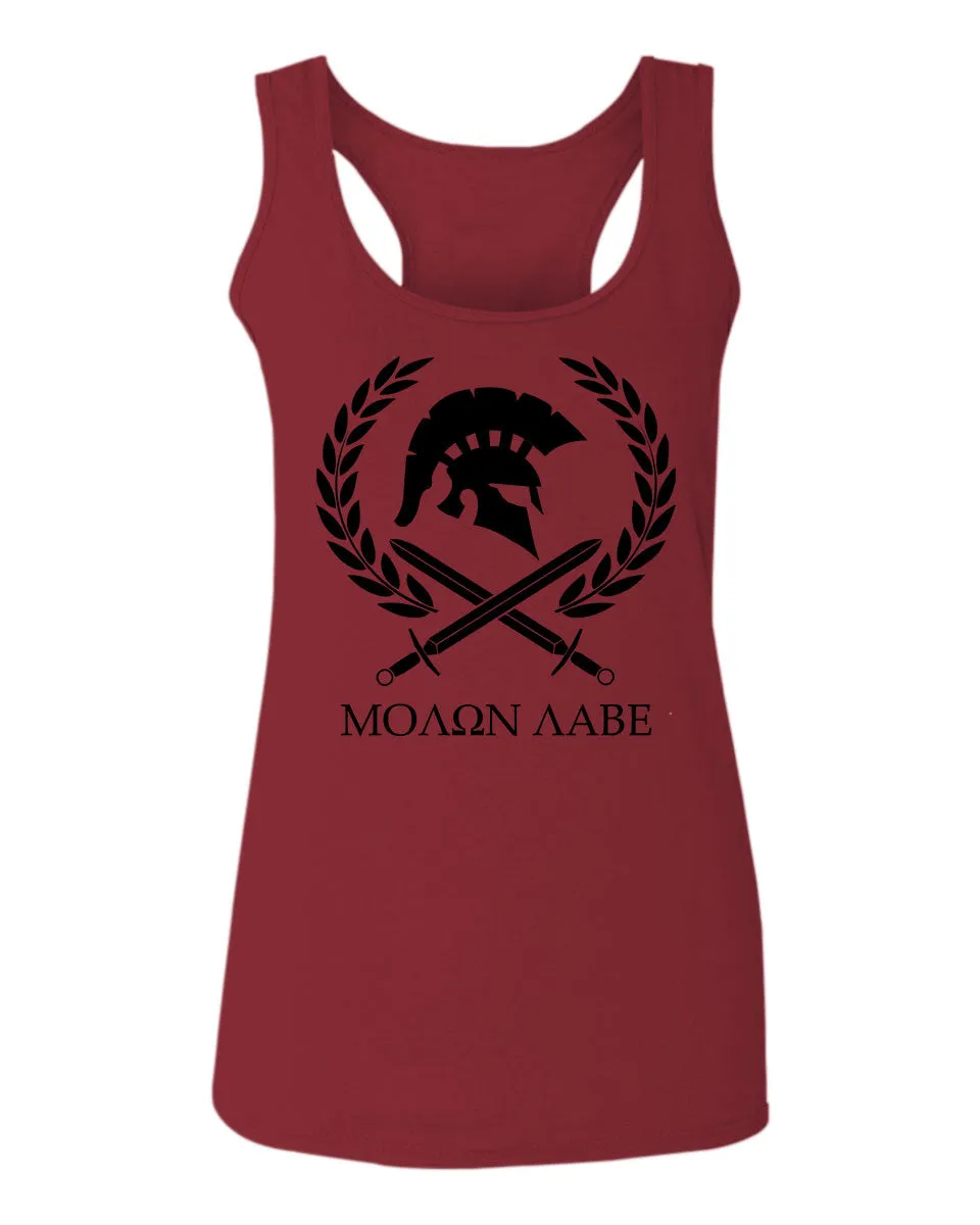 American Come and Take Greek Molon Labe Spartan Workout  women's Tank Top sleeveless Racerback