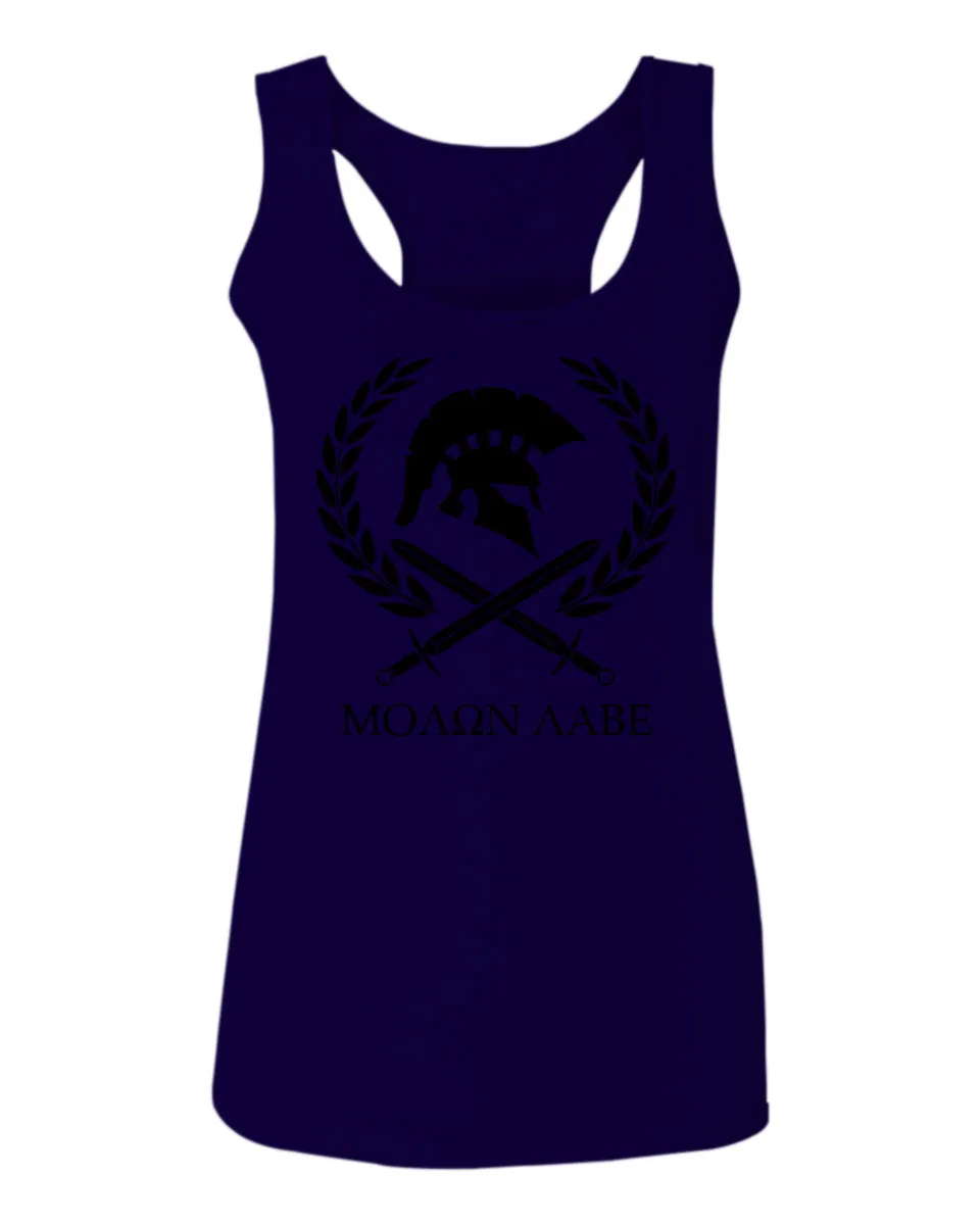 American Come and Take Greek Molon Labe Spartan Workout  women's Tank Top sleeveless Racerback