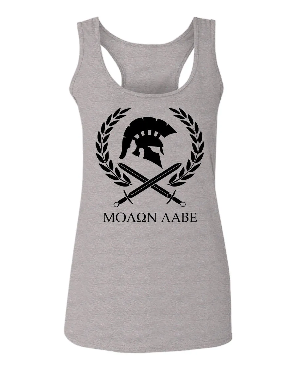 American Come and Take Greek Molon Labe Spartan Workout  women's Tank Top sleeveless Racerback