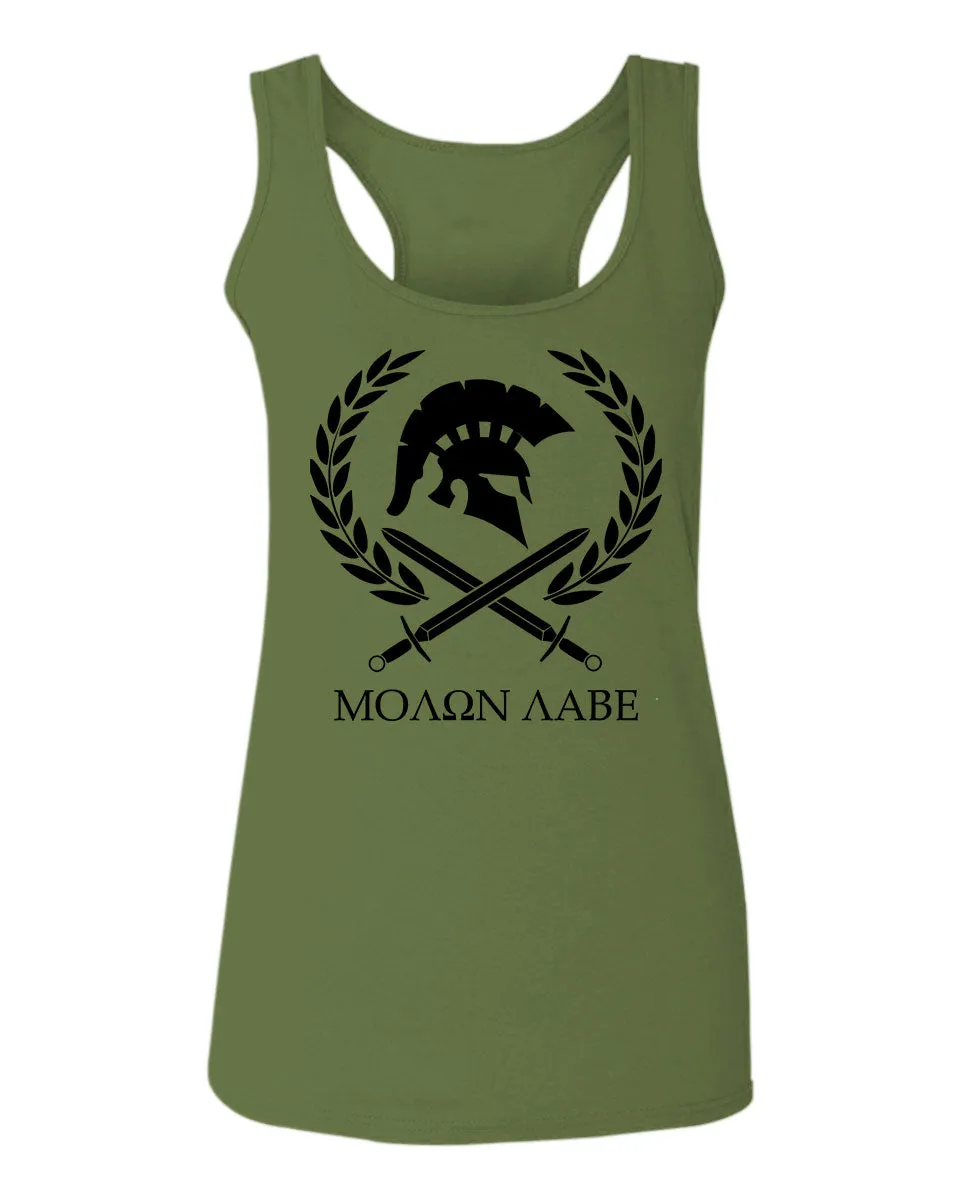 American Come and Take Greek Molon Labe Spartan Workout  women's Tank Top sleeveless Racerback