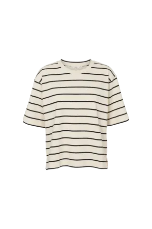Anneli Oversized Tee - Birch/Black