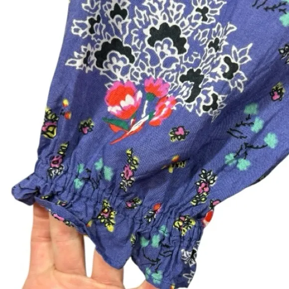 Anthropologie Diana Pintucked Floral Long Sleeve Tunic Dress M