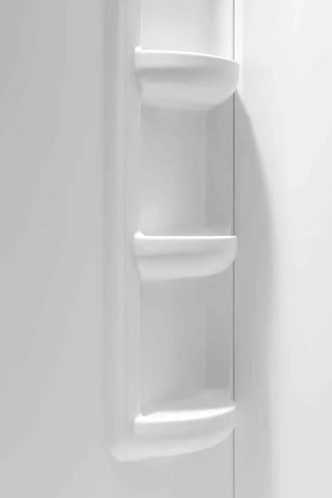 Anzzi Lex-Class 60 in. x 36 in. x 74 in. 2-piece DIY Friendly Corner Shower Surround in White