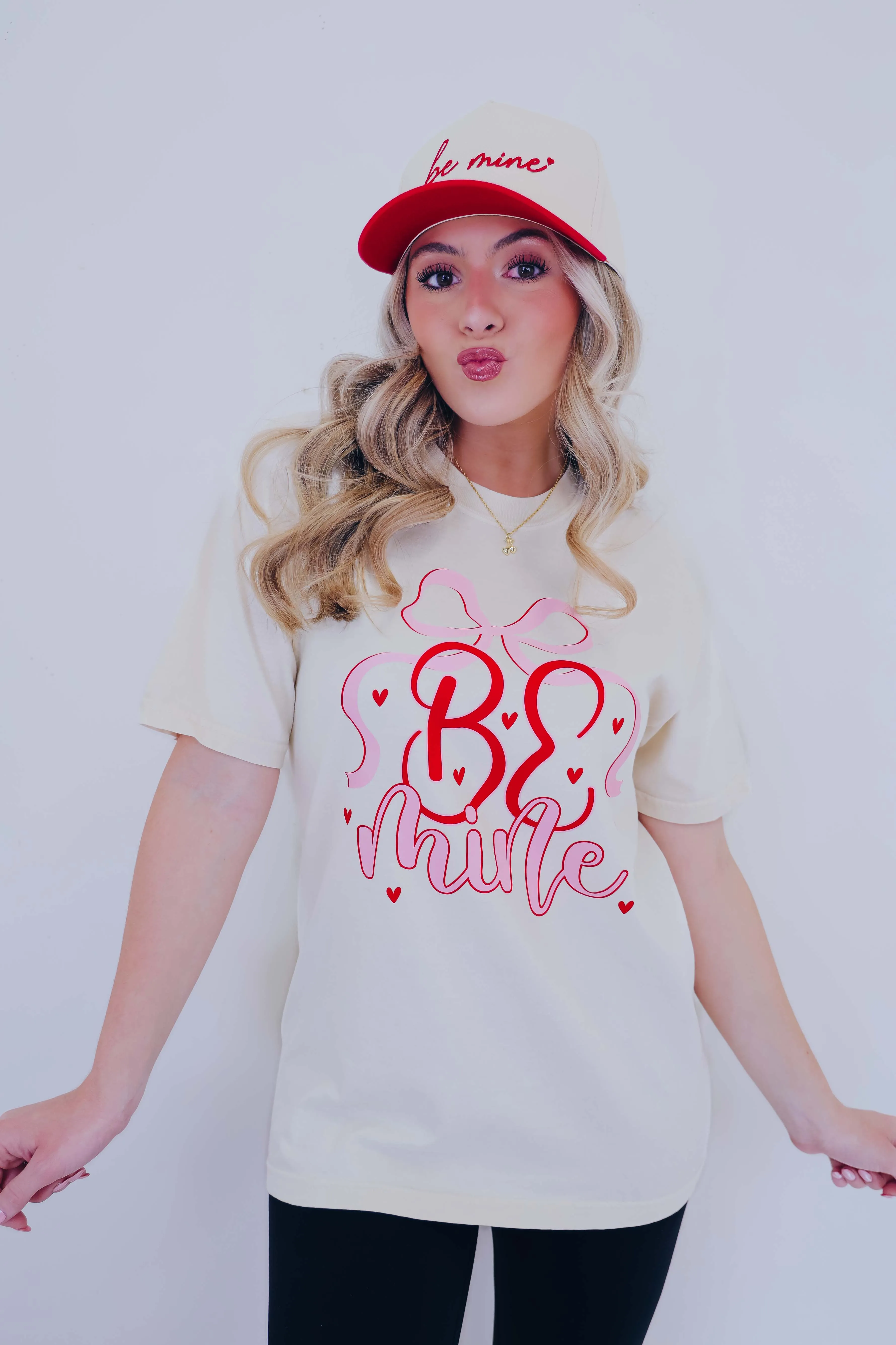 Be Mine Bow Comfort Colors Graphic Tee S-3X