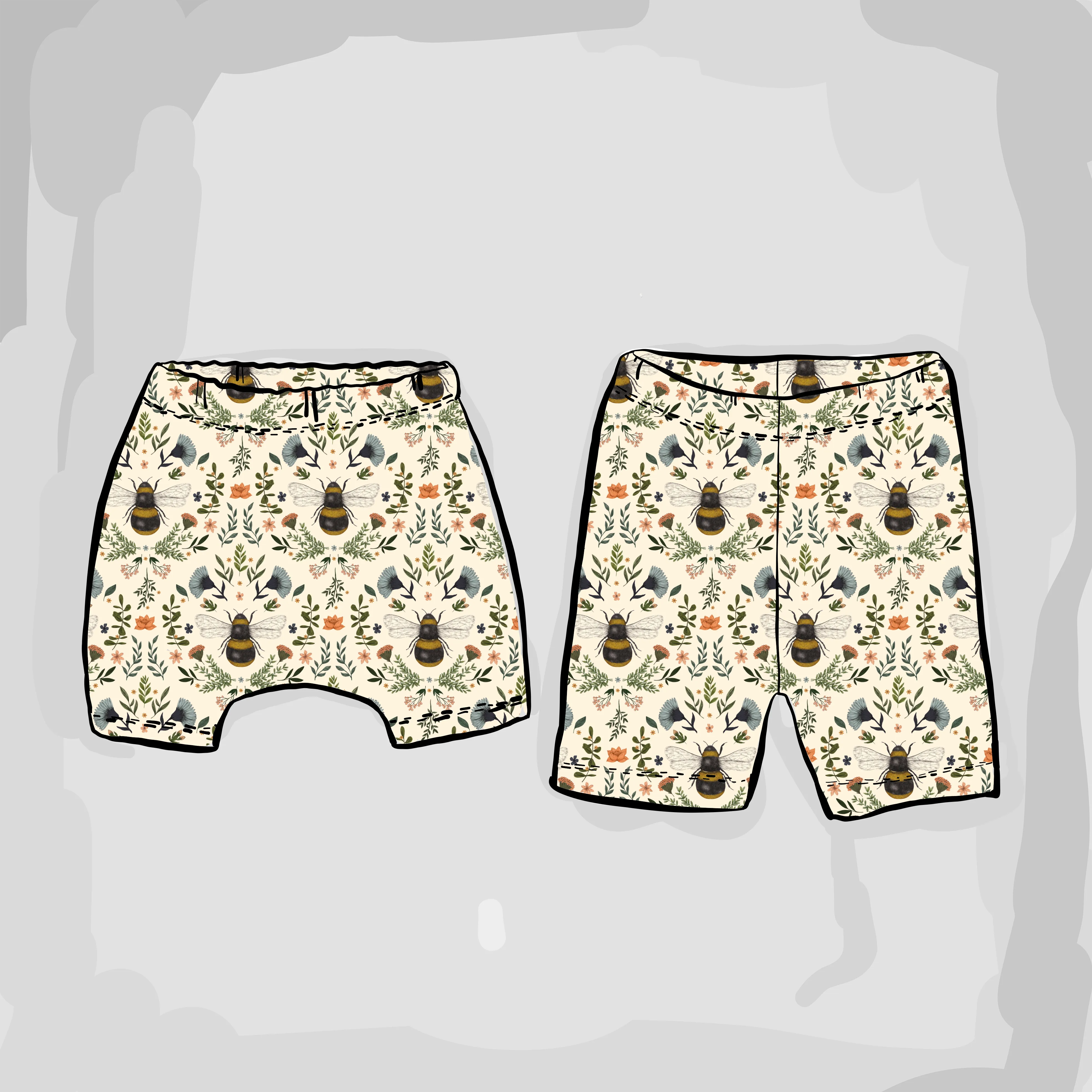 Bee and Botanicals Rolled Shorts