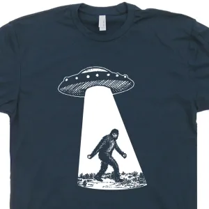 Bigfoot UFO T Shirt Sasquatch Alien Abduction Shirt Area 51 Shirt Cryptozoology Tee