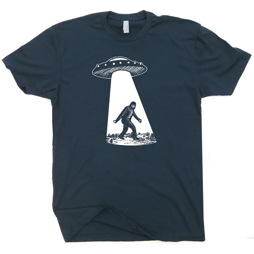 Bigfoot UFO T Shirt Sasquatch Alien Abduction Shirt Area 51 Shirt Cryptozoology Tee