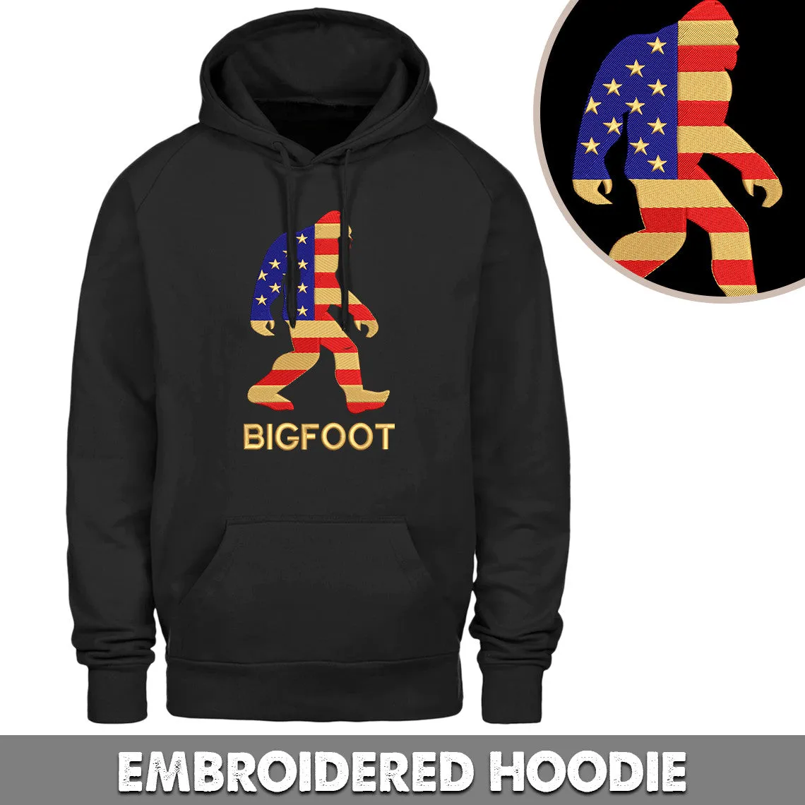 Bigfoot USA Embroidered Hoodie, Embroidered Sweatshirt