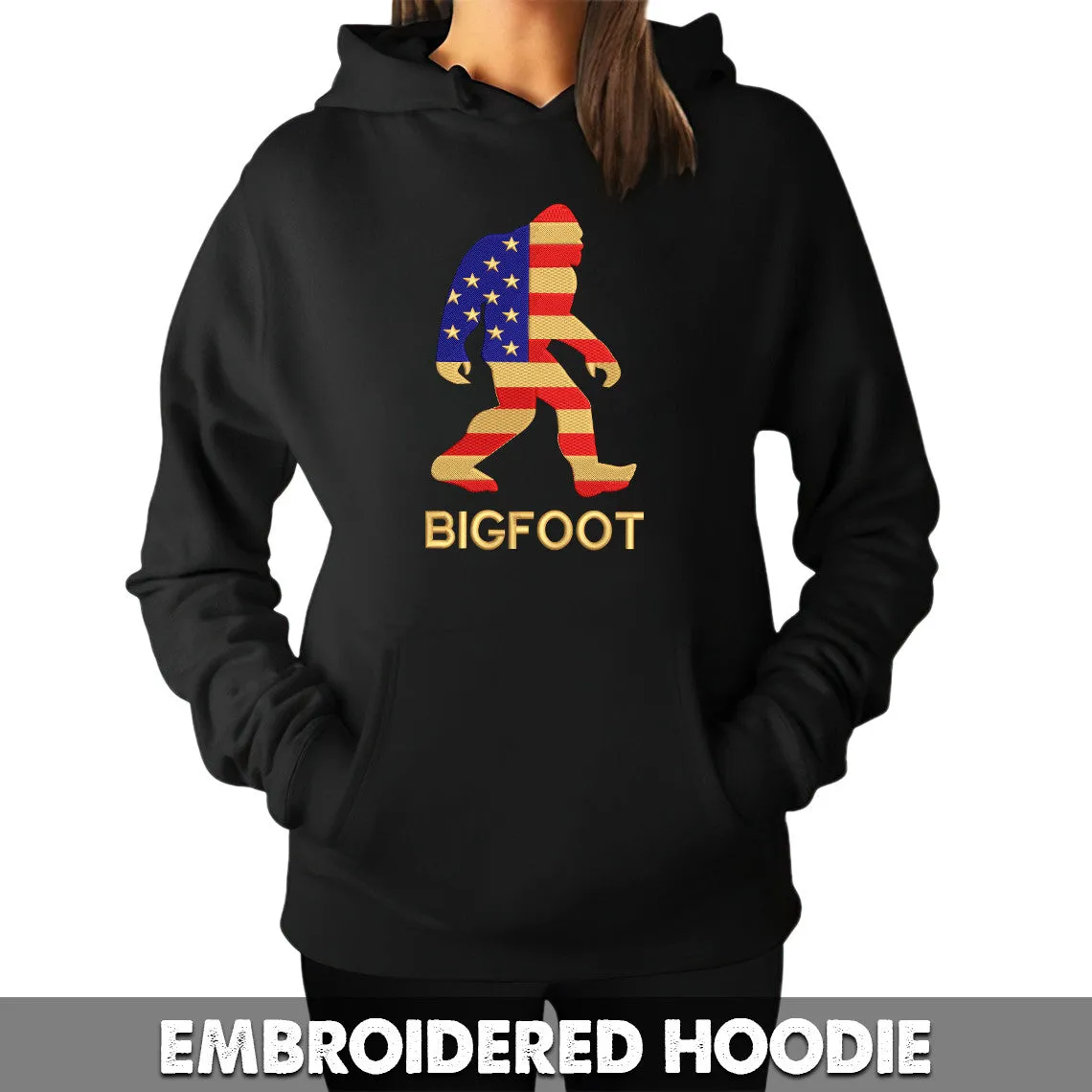 Bigfoot USA Embroidered Hoodie, Embroidered Sweatshirt
