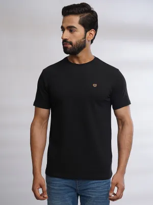 Black Solid Slim Fit T-Shirt | JadeBlue