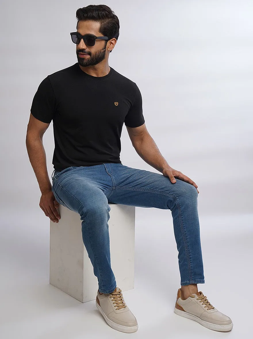 Black Solid Slim Fit T-Shirt | JadeBlue
