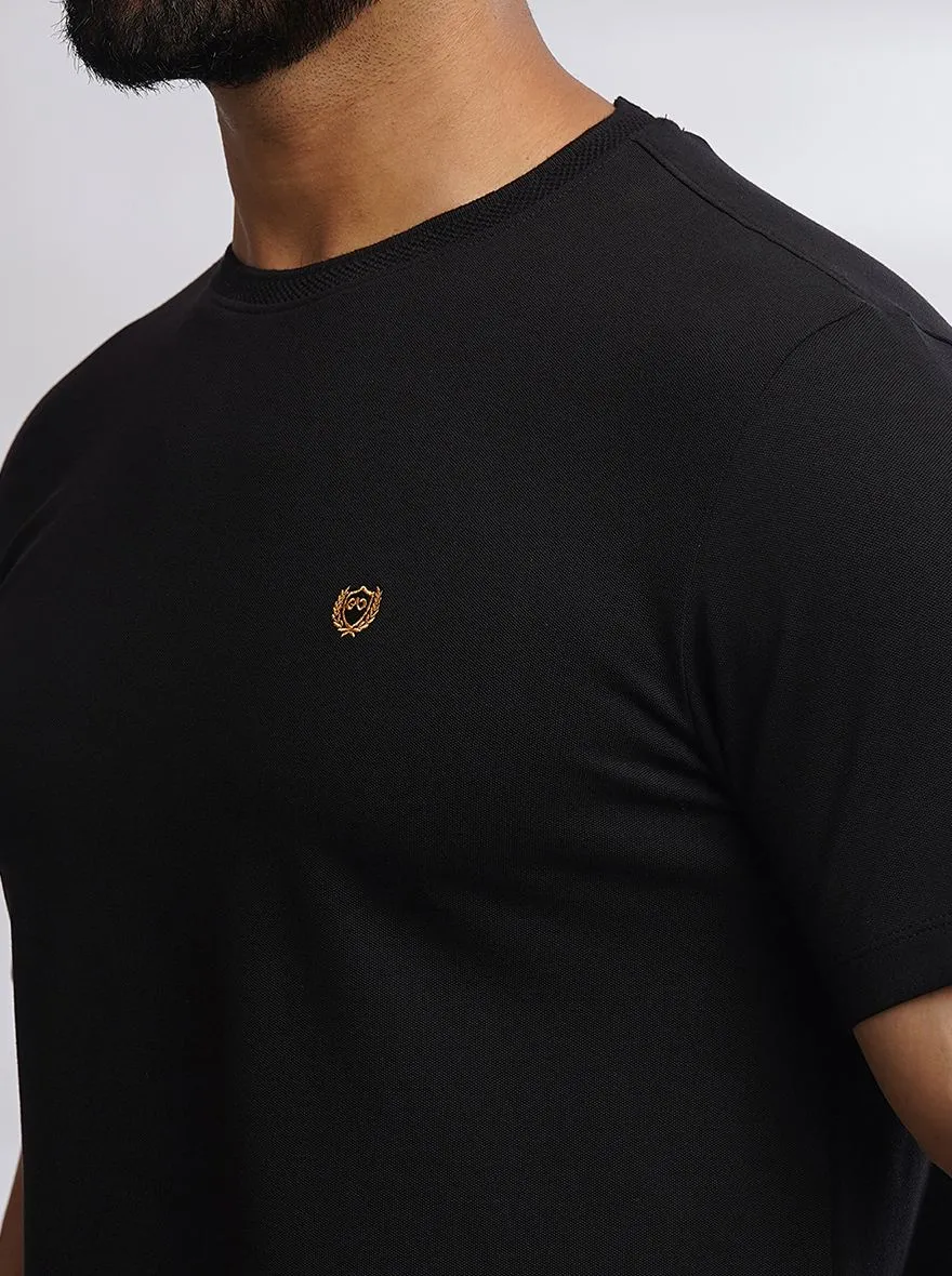 Black Solid Slim Fit T-Shirt | JadeBlue