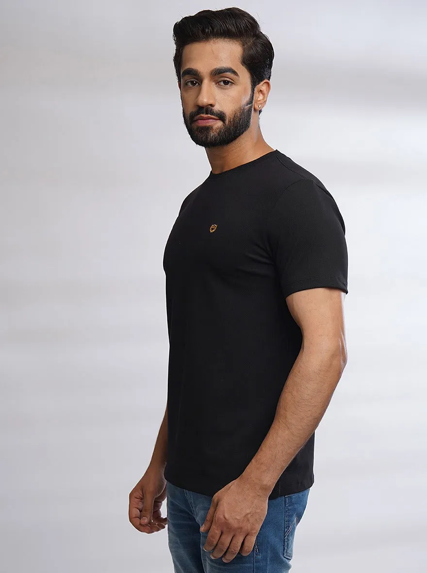 Black Solid Slim Fit T-Shirt | JadeBlue