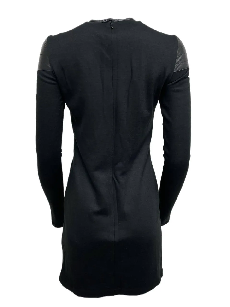 BLK DNM Women's Black Virgin Wool Blend Long Sleeve Dress 26 Size S NWT