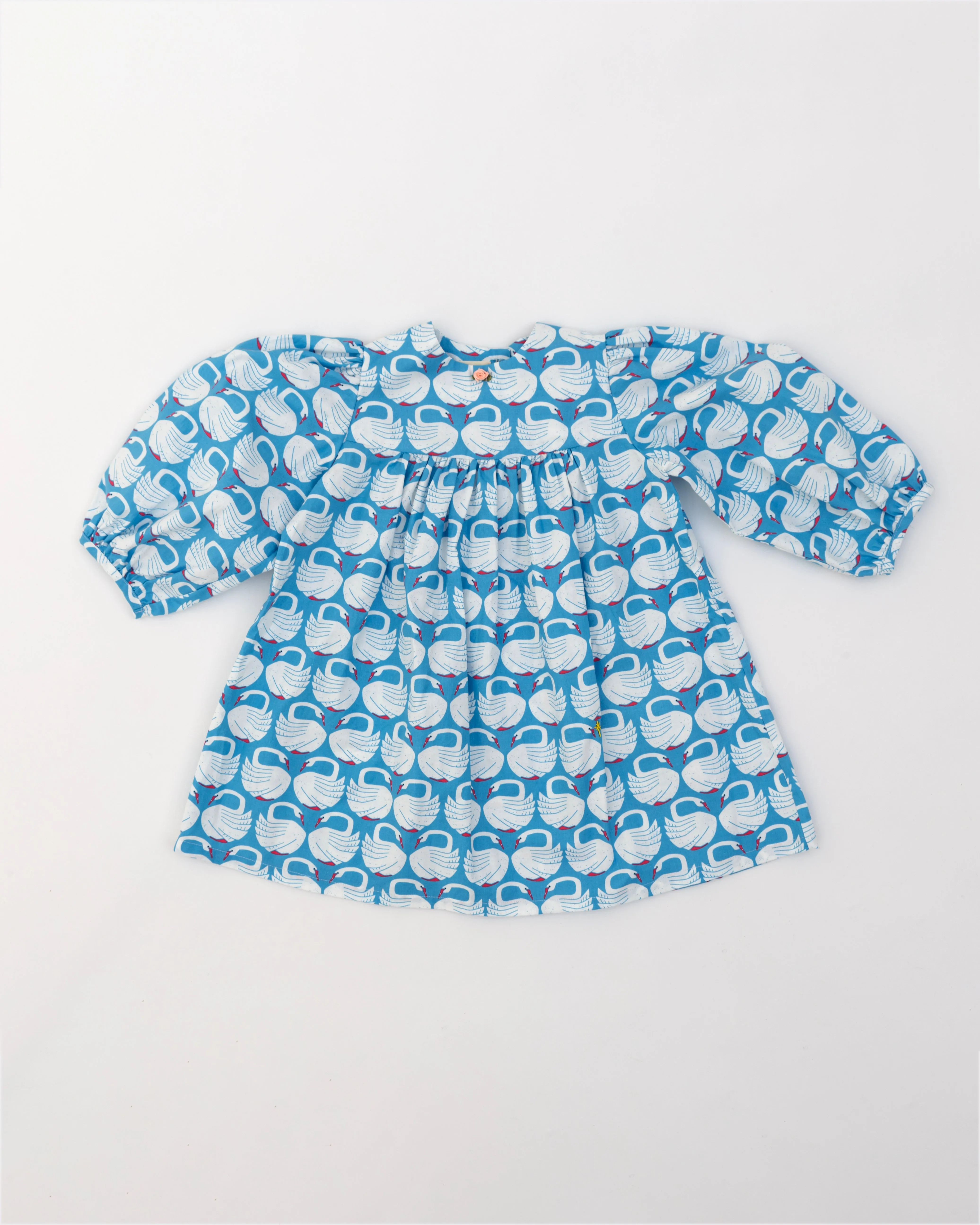 Blouson Dress- Swans