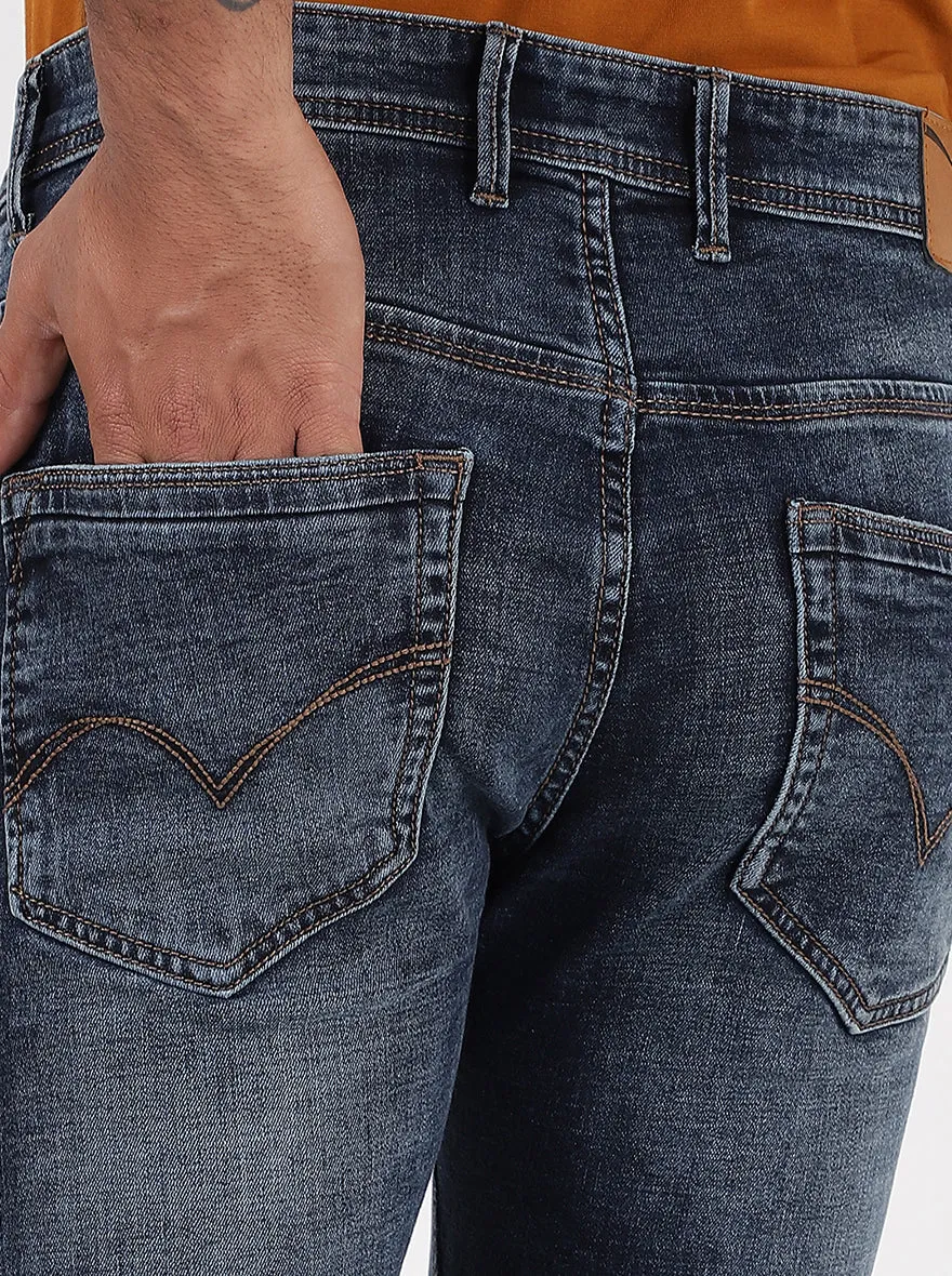 Blue Washed Rider Fit Jeans | JadeBlue