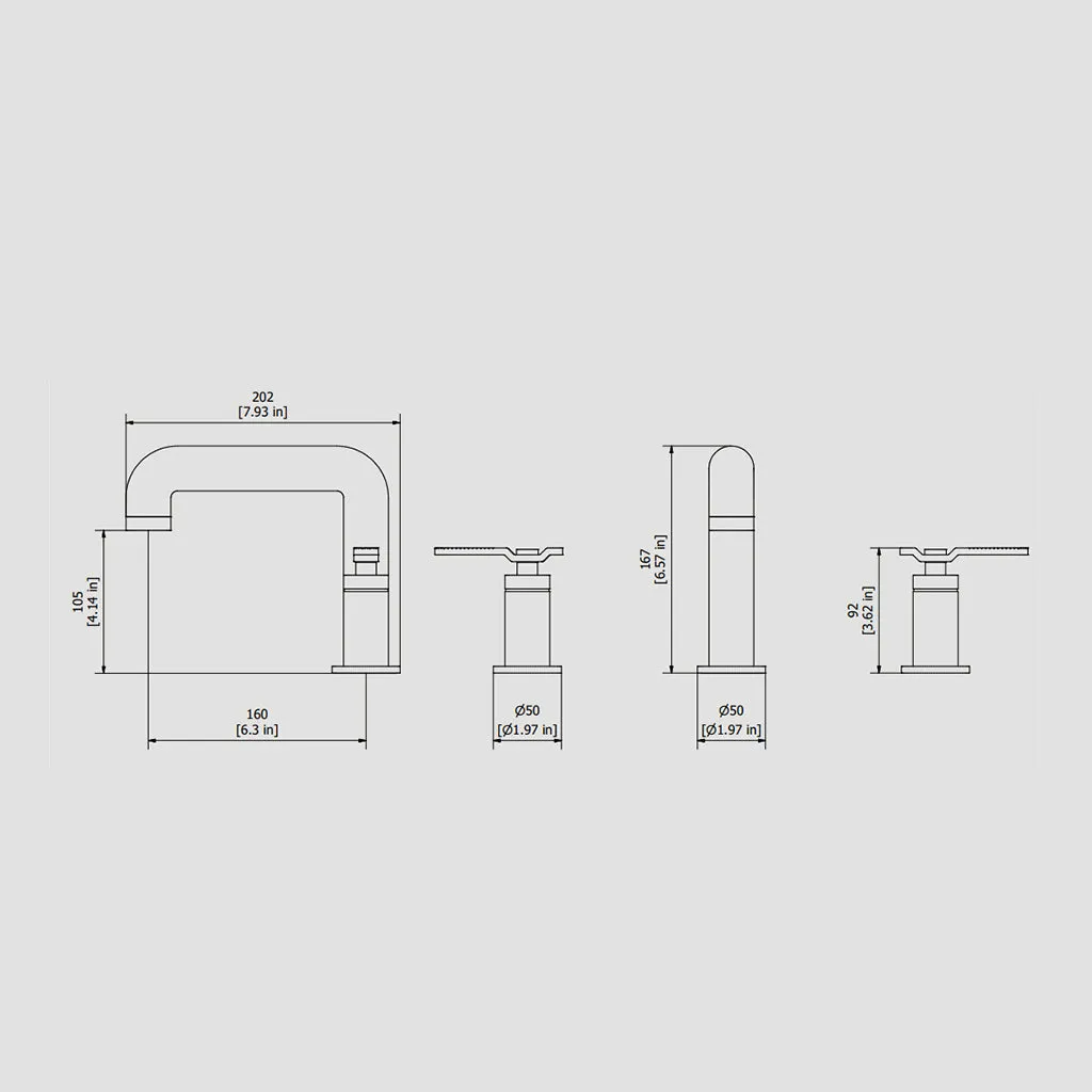 Bold Bathroom Faucet - Widespread - 8" Brass/Rose Gold
