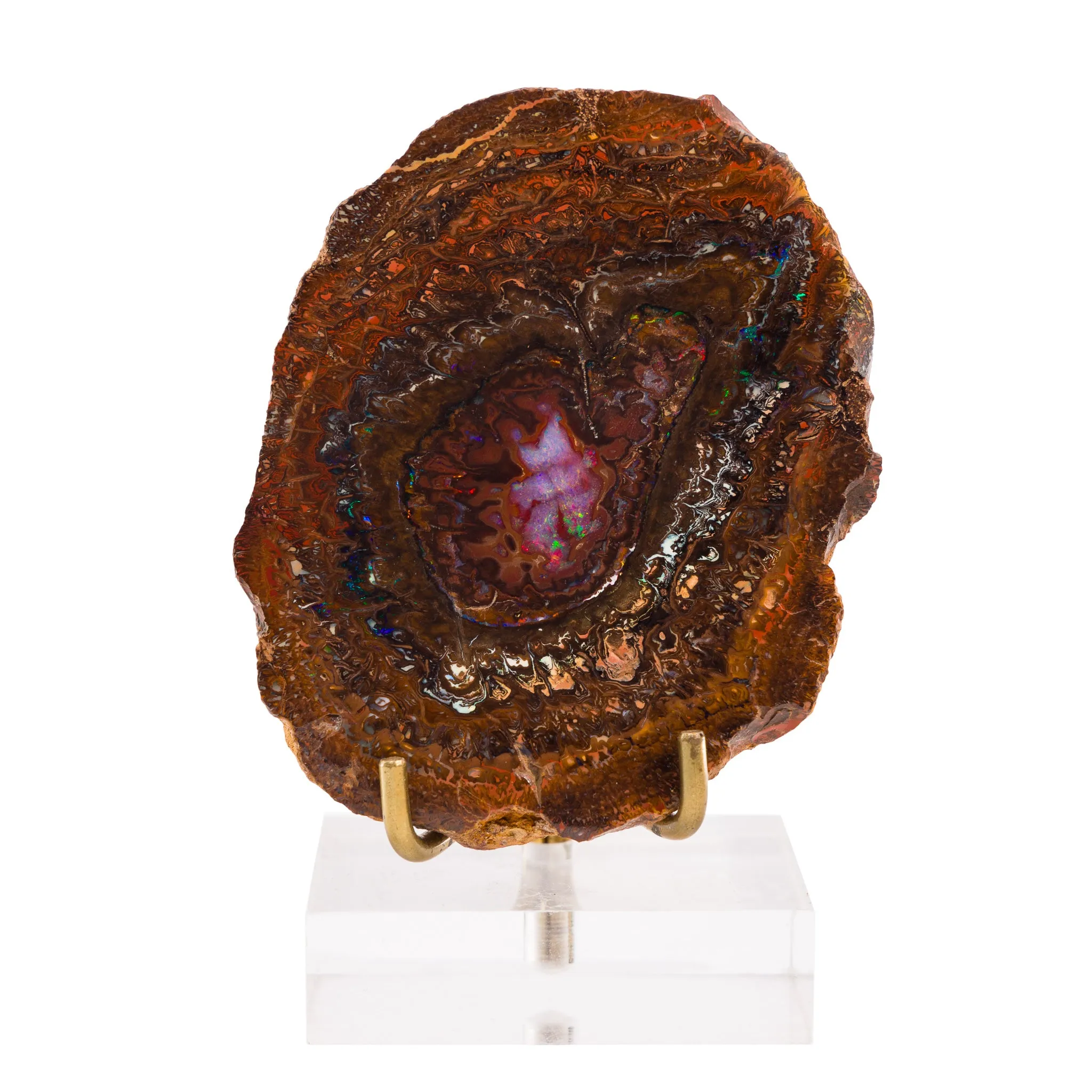 Boulder Opal 2.8 Inch 191.3 Gram Split Crystal Pair - Australia