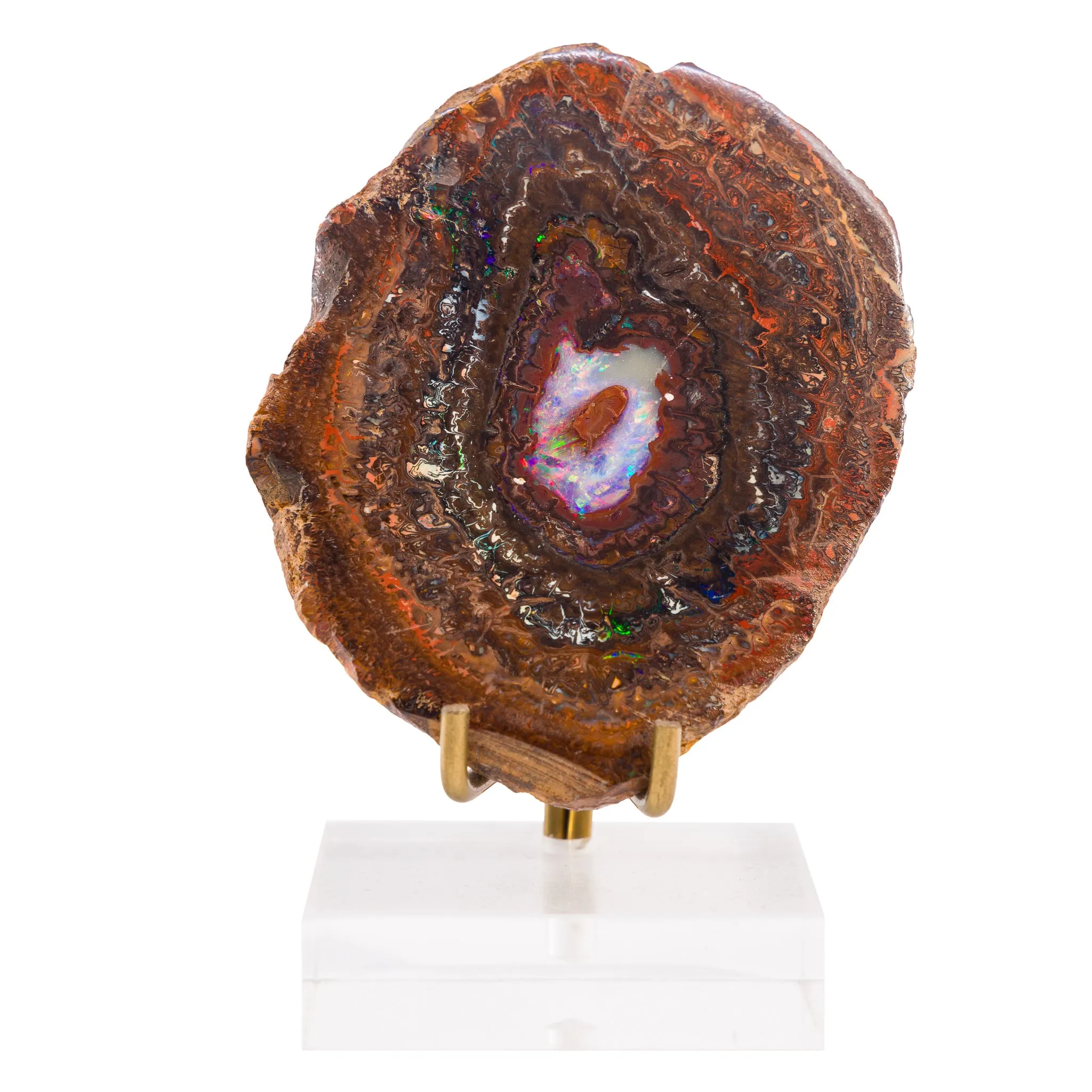 Boulder Opal 2.8 Inch 191.3 Gram Split Crystal Pair - Australia