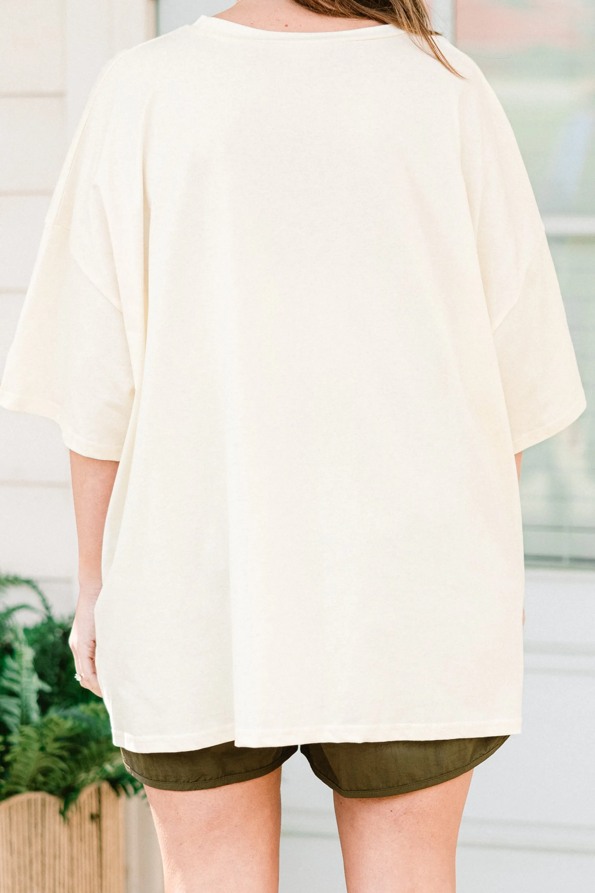 Bows & Blooms Boyfriend Tee, Ivory