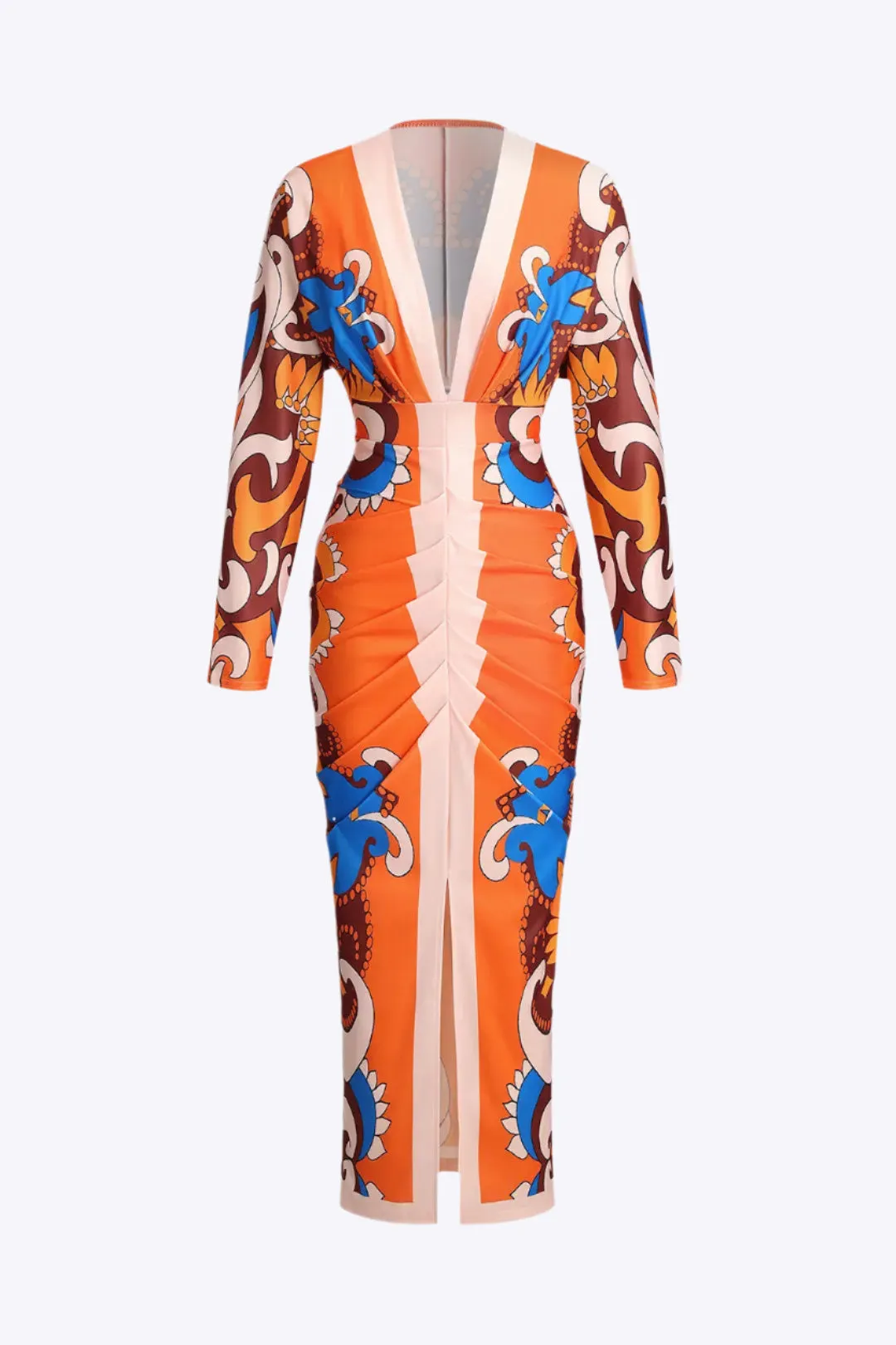 Calypso - Floral Hawaiian Pattern Woman's Long Sleeve Dress