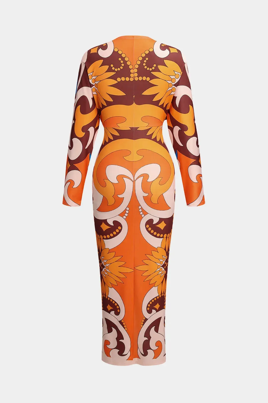 Calypso - Floral Hawaiian Pattern Woman's Long Sleeve Dress