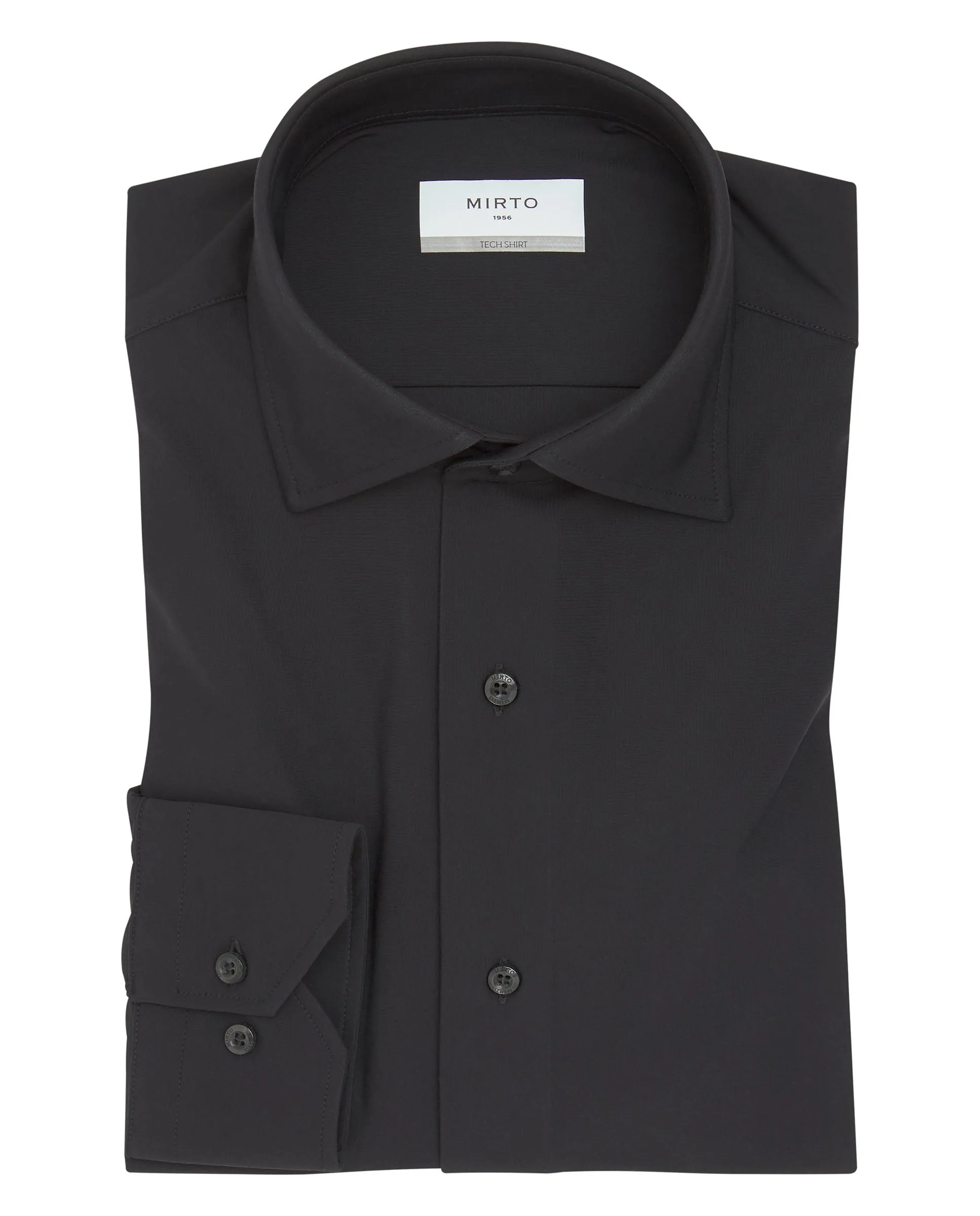 Camisa vestir técnica tailored fit negra