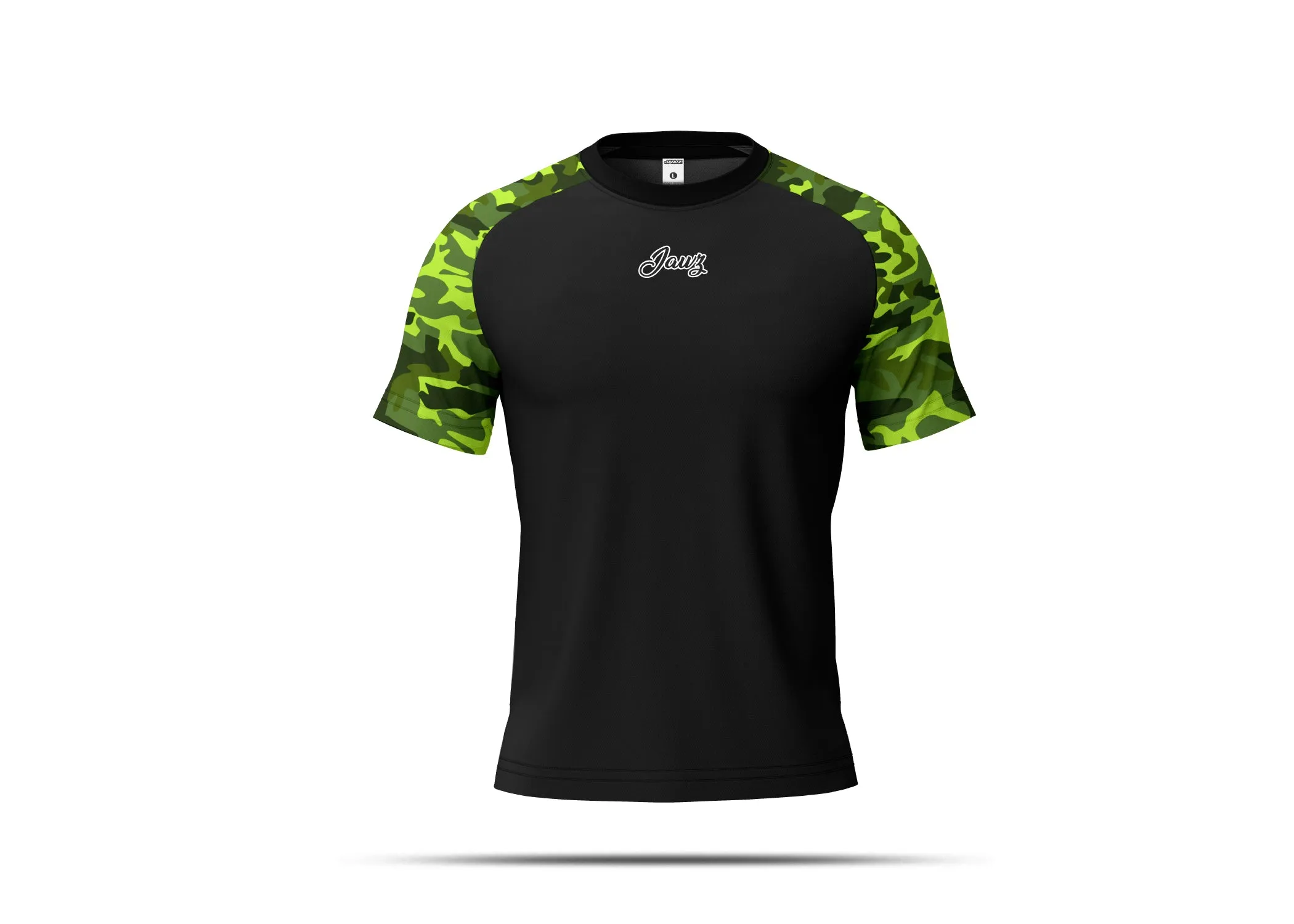 CAMO BLACK T-SHIRT RAGLAN V-4
