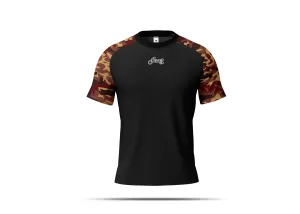 CAMO BLACK T-SHIRT RAGLAN V-4