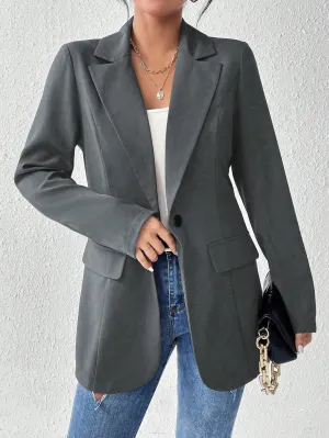 Cherry Vibes: Blazer Largo con Solapa para Mujeres en