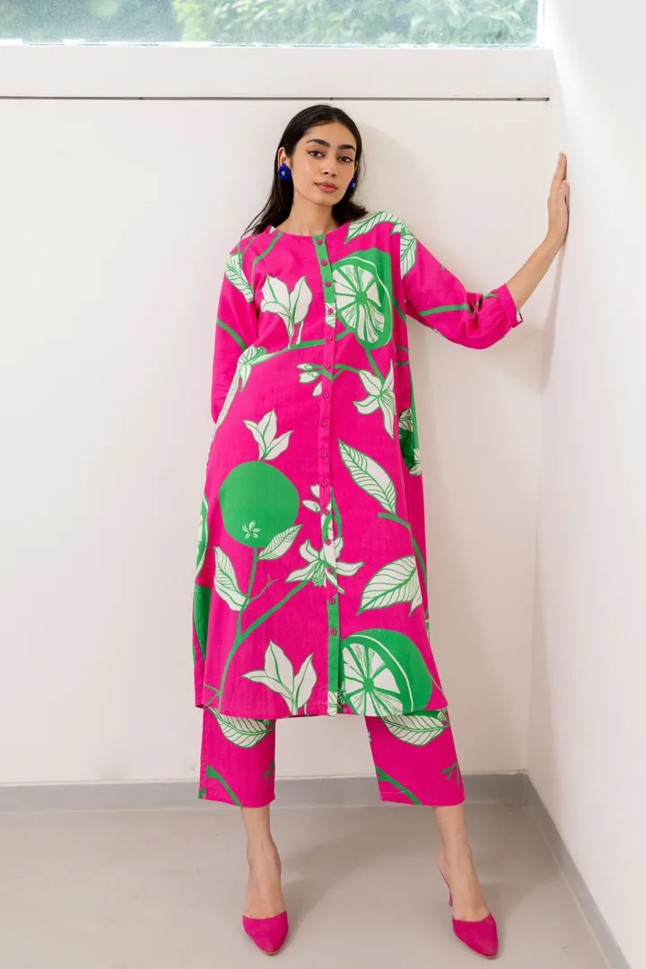 Citrus Grove Button-down Kurta set