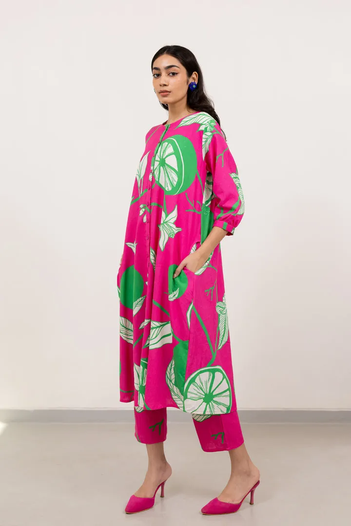 Citrus Grove Button-down Kurta set